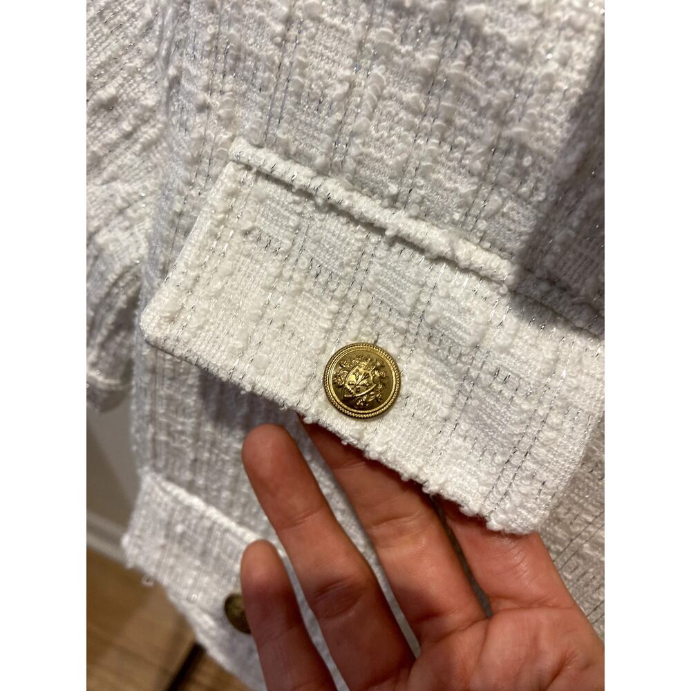 Alice and Olivia Elle Tweed Jacket Off White size 4 - Picture 5 of 7